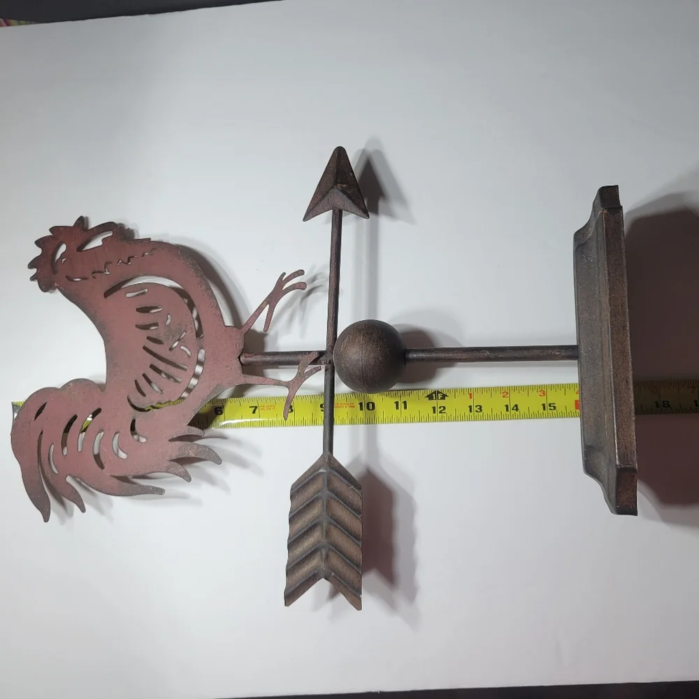 Rooster Weather Vane Centerpiece Metal Retro Rustic Decorative Farmhouse Country - Picture 10 of 13